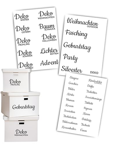 JuPaRo Ordnungsaufkleber, Haushaltsorganizer, Sticker Weihnachtsdeko, Deko organisieren, Keller Ordnung, Deko organisieren, Weihnachtsdeko Organizer, Deko sortieren (Dekoration) von JuPaRo