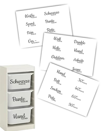 JuPaRo Wäsche Aufkleber für Wäschekörbe, Wäscheorganizer Sticker einzeln, Sticker für Wäschekorb, Organizer Waschküche, Beschriftung für Wäsche, Organisation Haushalt (Handtücher) von JuPaRo