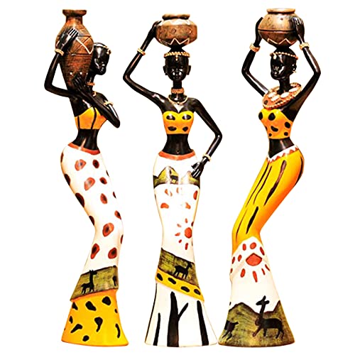 juanxian 3-teiliges Set afrikanische Frauenfiguren, Kunststatuen, Mädchen, Stammesdame, Figur, Statue, Dekoration, Sammlerstück, Kunststück, Vintage-Geschenk, Basteln, Puppenständer, W4545, Gelb, 3 juanxian 3-teiliges Set afrikanische Frauenfiguren, Kunststatuen, Mädchen, Stammesdame, Figur, Statue, Dekoration, Sammlerstück, Kunststück, Vintage-Geschenk, Basteln, Puppenständer, W4545, Gelb, 3 von Juanxian