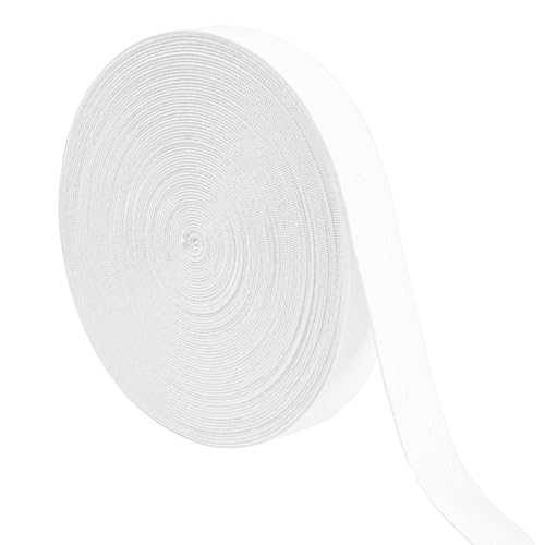 1,9 cm Gummiband zum Nähen, 16 Yards, 2 cm weißer doppelseitiger elastischer Bund zum Nähen von Röcken von Juasky