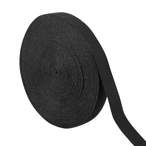 Elastisches Band zum Nähen, 1,9 m, 2 cm, schwarz, doppelseitig, elastischer Bund für Röcke, Stoff von Juasky