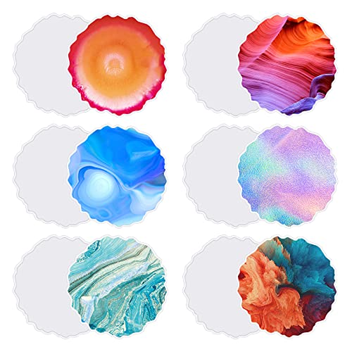 Jubaopen 6 Stück Resin Silikonform Untersetzer Silikonformen Epoxidharz Set Resin Silikonformen Set DIY Kunstharz Gießen DIY Coaster Gießform Resin Art Formen Untersetzer für Schmuck DIY Basteln von Jubaopen