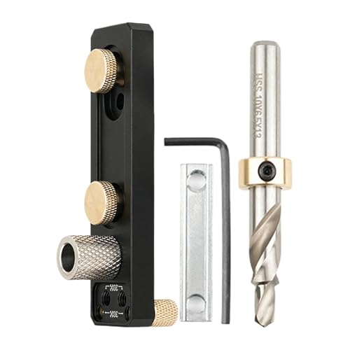 Aluminum Alloy Doweling Jig, Straight Hole Drill Kit, Hand Tools 4.33x1.14x1.5 inches for Plumbers, Sturdy Construction, Precise Measurements, Compact Size, for Professional Use Aluminum Alloy Doweling Jig, Straight Hole Drill Kit, Hand Tools 4.33x1.14x1.5 inches for Plumbers, Sturdy Construction, Precise Measurements, Compact Size, for Professional Use von Jubepk