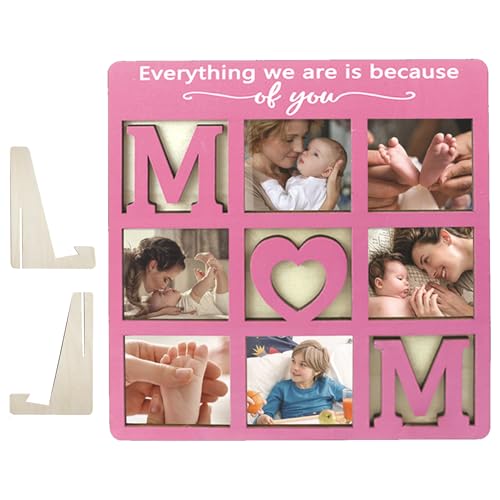 Jubepk Bilderrahmen, neun Gitter, Holz-Foto-Display, personalisierbar, Geschenk, dekoratives Familien-Andenken, Wandkunst, für Vater, Mutter, Töchter, Söhne, Wohnzimmer, Schlafzimmer Jubepk Bilderrahmen, neun Gitter, Holz-Foto-Display, personalisierbar, Geschenk, dekoratives Familien-Andenken, Wandkunst, für Vater, Mutter, Töchter, Söhne, Wohnzimmer, Schlafzimmer von Jubepk