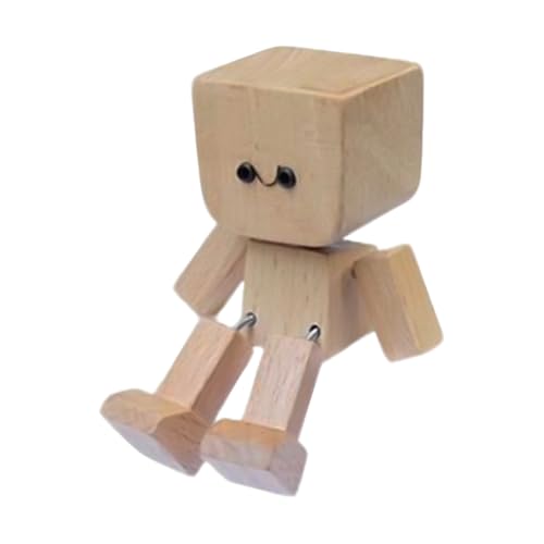 Jubepk Car Ornament, Wooden Doll, Magnetic Base Attachment, Movable Joint Design, Cute Accessory for Dashboard, Camping Van, Picnic, Commute, Hiking, School, Work, Vacation, Travel, Road Trip von Jubepk