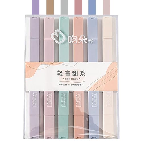 Ästhetische Textmarker, Pastellmarker, niedliches Stifte-Set, 6 bunte Stifte mit weicher Spitze für Tagebuch, Bibelnotizen, Schreibwaren für Büro, Schule, Studenten, Zeichnen, Kunst, kreatives Ästhetische Textmarker, Pastellmarker, niedliches Stifte-Set, 6 bunte Stifte mit weicher Spitze für Tagebuch, Bibelnotizen, Schreibwaren für Büro, Schule, Studenten, Zeichnen, Kunst, kreatives von Jubilofex