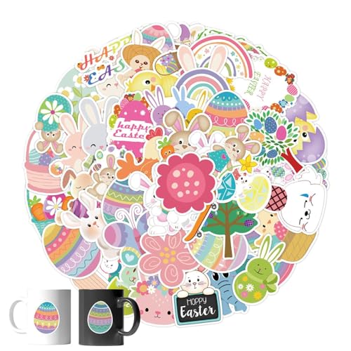 Bunny Abziehbilder, 50 x Osterhasen-Aufkleber - Lustige ästhetische Tier-Abziehbilder Wasserdicht für Wasserflaschen für Laptop für Computer Scrapbooking Computer Bunny Abziehbilder, 50 x Osterhasen-Aufkleber - Lustige ästhetische Tier-Abziehbilder Wasserdicht für Wasserflaschen für Laptop für Computer Scrapbooking Computer von Jubilofex