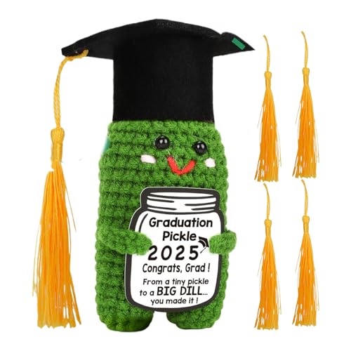 Häkelpuppe, Handgefertigte Gestrickte Gurke Mit 5 Farb Quasten - Schreibtisch Ornament Strick -Abschlussspielzeug Mit Ermutigungskarte Für Ausstellungsregal Schlafzimmer Reisen Nach Hause Teenage Girl Häkelpuppe, Handgefertigte Gestrickte Gurke Mit 5 Farb Quasten - Schreibtisch Ornament Strick -Abschlussspielzeug Mit Ermutigungskarte Für Ausstellungsregal Schlafzimmer Reisen Nach Hause Teenage Girl von Jubilofex