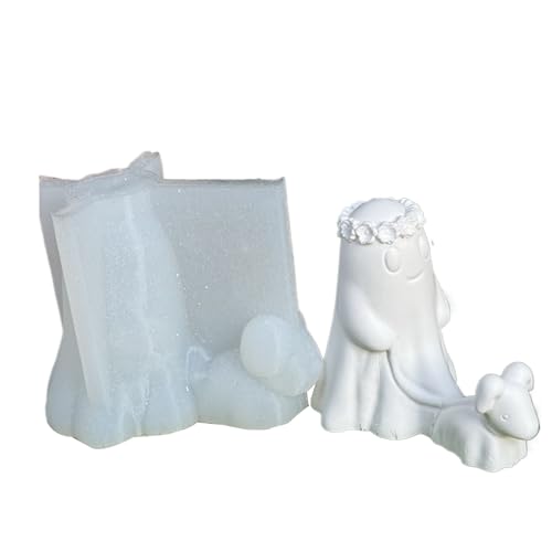 Halloween Ghost Candle Form - Wachsform, 3D -Form | Entzückender Epoxidgussrahmen, Duft Silikonform plus duftende Kerzenharzform für Dekorationsherstellung, gruselige Heimparty -Handwerksgebrauch von Jubilofex