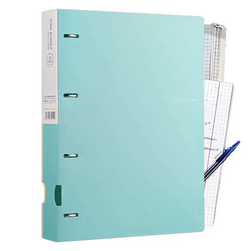 Ordner für Dokumente - Binder Case, Dateihalter | Nachfüllbare 4 -Loch -Organisator, Kunststoff A4 Papierumschlagsordner für Schulbedarf Arbeiten Besprechung Klassenzimmer Präsentationsbericht Aufbewa von Jubilofex