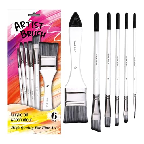 Pinsel-Set – weiches Aquarell-Pinsel-Set, 6 x runde spitze Malpinsel für Aquarell, Acryl, Ölgemälde, feine Detail-Pinsel für Jungen, Mädchen, Künstler, Hobbyisten und Anfänger Pinsel-Set – weiches Aquarell-Pinsel-Set, 6 x runde spitze Malpinsel für Aquarell, Acryl, Ölgemälde, feine Detail-Pinsel für Jungen, Mädchen, Künstler, Hobbyisten und Anfänger von Jubilofex