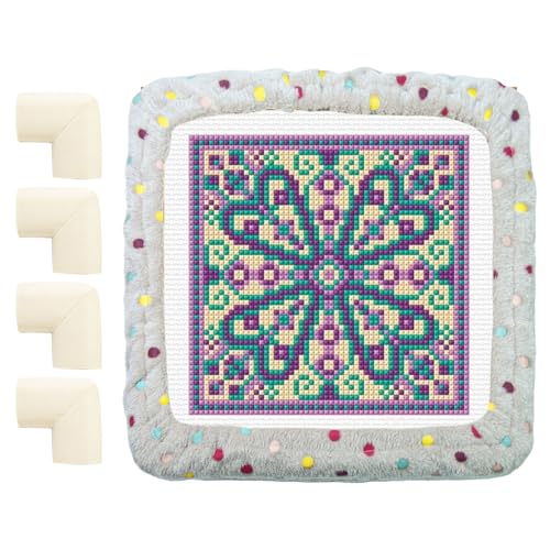 Tufting-Laufabdeckung – Flanell, rutschfeste Hülle | Nadelstempel mit Schutznadel, Stickband-Schild mit Schaumstoffpolstern für die von Jubilofex