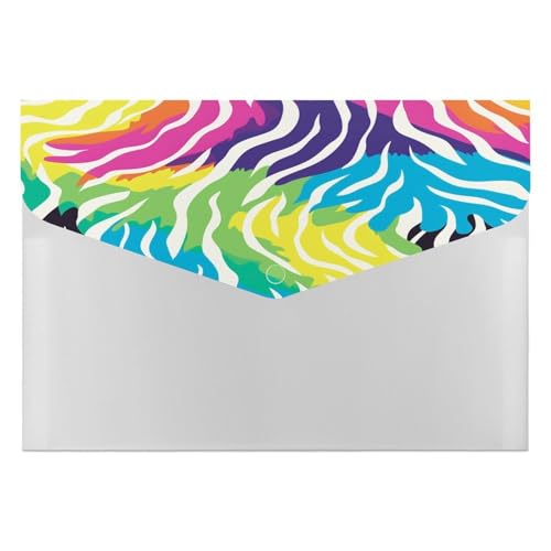 Akkordeon-Akkordeon-Aktenordner, Fächermappe mit Zebra-Leopardenmuster, Regenbogenfarben, Dokumenten-Organizer, Tasche für Büro, Schule, Briefe, A4 Akkordeon-Akkordeon-Aktenordner, Fächermappe mit Zebra-Leopardenmuster, Regenbogenfarben, Dokumenten-Organizer, Tasche für Büro, Schule, Briefe, A4 von Jubonexis
