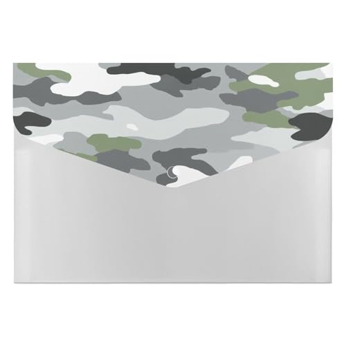 Akkordeon-Aktenordner in Militär-Camouflage, Grün, Grau, Weiß, Fächermappe, Etiketten, Dokumenten-Organizer, Tasche für Büro, Schule, Briefe, A4-Größe Akkordeon-Aktenordner in Militär-Camouflage, Grün, Grau, Weiß, Fächermappe, Etiketten, Dokumenten-Organizer, Tasche für Büro, Schule, Briefe, A4-Größe von Jubonexis
