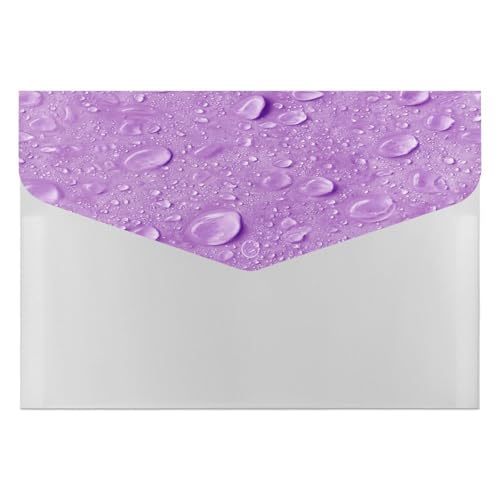 Akkordeon-Aktenordner mit Wassertropfen auf hellviolettem Akkordeon, Fächermappe, Etiketten, Dokumenten-Organizer, Tasche für Büro, Schule, Brief, A4 Größe Akkordeon-Aktenordner mit Wassertropfen auf hellviolettem Akkordeon, Fächermappe, Etiketten, Dokumenten-Organizer, Tasche für Büro, Schule, Brief, A4 Größe von Jubonexis