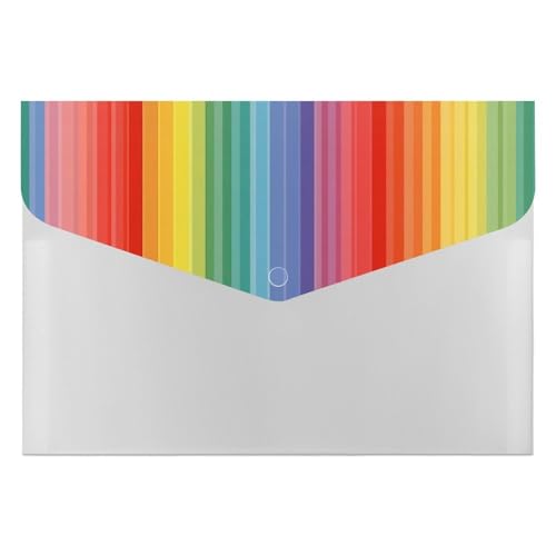 Akkordeon-Aktenordner mit vertikalen Streifen, Regenbogenfarben, Fächermappe, Etiketten, Dokumenten-Organizer, Tasche für Büro, Schule, Brief, A4 von Jubonexis