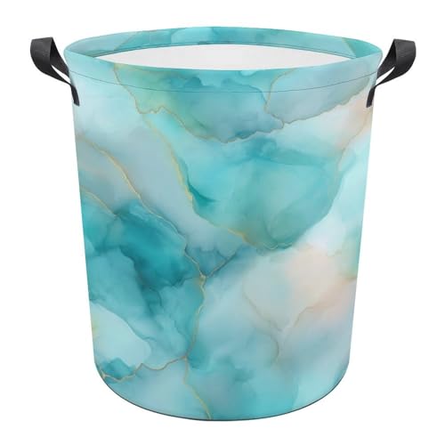 Cloudlike Alcohol Ink Flow in Pastel Ocean Laundry Baskets Laundry Hamper Waterproof Foldable Storage Bin Dirty Clothes Laundry Basket for Living Room Bathroom von Jubonexis
