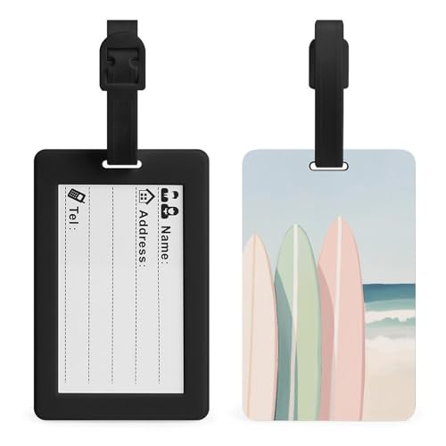 Gepäckanhänger Surfboards Gouache Pink Grün Creme Gepäckanhänger Tasche Reiseanhänger Gepäckanhänger Surfboards Gouache Pink Grün Creme Gepäckanhänger Tasche Reiseanhänger von Jubonexis