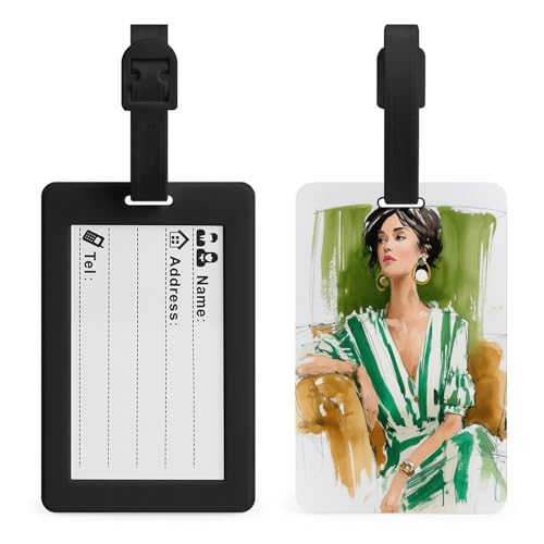 Gepäckanhänger für Damen, Gouache-Motiv, Wasserfarben, Reiseanhänger Gepäckanhänger für Damen, Gouache-Motiv, Wasserfarben, Reiseanhänger von Jubonexis