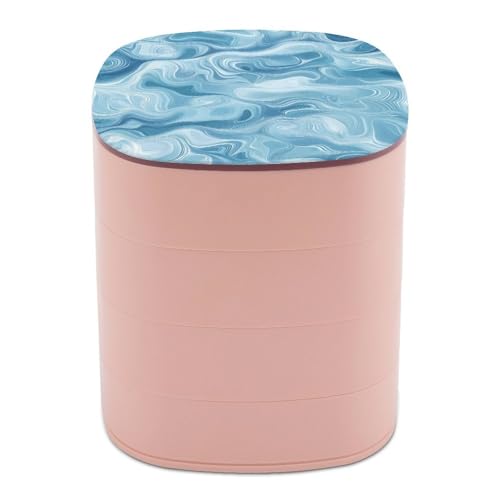 Jubonexis Blaue Wassertextur-Schmuckschatullen für Frauen, Ohrringhalter, Organizer, drehbarer Schmuck-Organizer für Halsketten, Armbänder, Ringe Jubonexis Blaue Wassertextur-Schmuckschatullen für Frauen, Ohrringhalter, Organizer, drehbarer Schmuck-Organizer für Halsketten, Armbänder, Ringe von Jubonexis