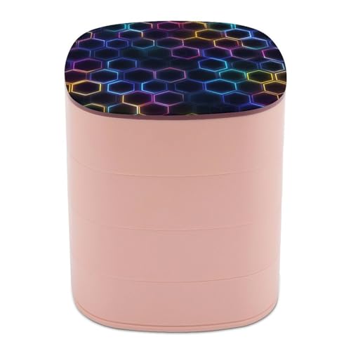 Jubonexis Bunte sechseckige Schmuckschatullen für Damen, Ohrringhalter, Organizer, drehbarer Schmuck-Organizer für Halsketten, Armbänder, Ringe Jubonexis Bunte sechseckige Schmuckschatullen für Damen, Ohrringhalter, Organizer, drehbarer Schmuck-Organizer für Halsketten, Armbänder, Ringe von Jubonexis