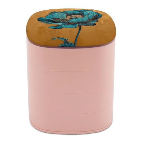 Jubonexis Große Mohnblumen-Schmuckschatullen für Frauen, Ohrringhalter, Organizer, drehbarer Schmuck-Organizer für Halsketten, Armbänder, Ringe von Jubonexis