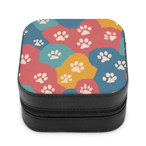 Jubonexis Kleine Schmuckschatulle, Vintage-Tierfüße, Schienenmuster, tragbar, PU-Leder, Mini-Display, Aufbewahrungsboxen, Reise-Schmuckkoffer für Damen Jubonexis Kleine Schmuckschatulle, Vintage-Tierfüße, Schienenmuster, tragbar, PU-Leder, Mini-Display, Aufbewahrungsboxen, Reise-Schmuckkoffer für Damen von Jubonexis