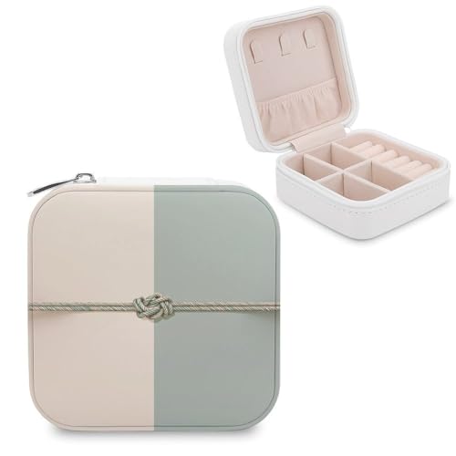 Jubonexis Kleine Schmuckschatulle mit Knoten in neutralen Farben, tragbarer Mini-Reise-Schmuckkästchen aus PU-Leder Jubonexis Kleine Schmuckschatulle mit Knoten in neutralen Farben, tragbarer Mini-Reise-Schmuckkästchen aus PU-Leder von Jubonexis