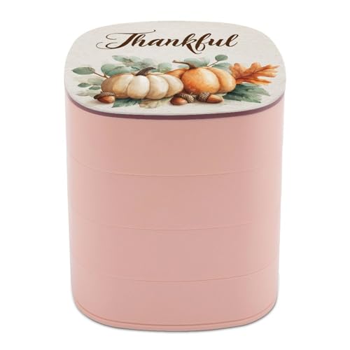 Jubonexis Niedliche Schmuckschatullen für Damen, Motiv: Kürbisse, Eicheln, Aquarellfarben, Ohrringhalter, Organizer, drehbarer Schmuck-Organizer für Halsketten, Armbänder, Ringe Jubonexis Niedliche Schmuckschatullen für Damen, Motiv: Kürbisse, Eicheln, Aquarellfarben, Ohrringhalter, Organizer, drehbarer Schmuck-Organizer für Halsketten, Armbänder, Ringe von Jubonexis