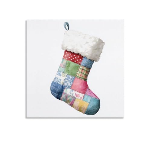 Jubonexis Patchwork-Steppstoff, Leinwand, Wandkunst, Poster, Gemälde, ästhetisches Bild für Wohnzimmer, Bauernhaus-Dekoration, ungerahmt, 40 x 40 cm von Jubonexis