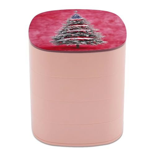 Jubonexis Patriotische Weihnachtsbaum-Schmuckschatullen für Frauen, Ohrringhalter, Organizer, drehbarer Schmuck-Organizer für Halsketten, Armbänder, Ringe Jubonexis Patriotische Weihnachtsbaum-Schmuckschatullen für Frauen, Ohrringhalter, Organizer, drehbarer Schmuck-Organizer für Halsketten, Armbänder, Ringe von Jubonexis