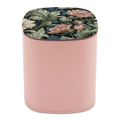 Jubonexis Ringelförmige Acanthusblätter, Vintage-Wildblumen-Schmuckschatullen für Frauen, Ohrringhalter, Organizer, drehbarer Schmuck-Organizer für Halsketten, Armbänder, Ringe Jubonexis Ringelförmige Acanthusblätter, Vintage-Wildblumen-Schmuckschatullen für Frauen, Ohrringhalter, Organizer, drehbarer Schmuck-Organizer für Halsketten, Armbänder, Ringe von Jubonexis