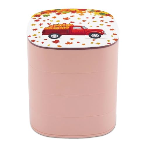 Jubonexis Rote LKW-Kürbisse, Herbst-Ahornblätter, Schmuckschatullen für Frauen, Ohrringhalter, Organizer, drehbarer Schmuck-Organizer für Halsketten, Armbänder, Ringe Jubonexis Rote LKW-Kürbisse, Herbst-Ahornblätter, Schmuckschatullen für Frauen, Ohrringhalter, Organizer, drehbarer Schmuck-Organizer für Halsketten, Armbänder, Ringe von Jubonexis