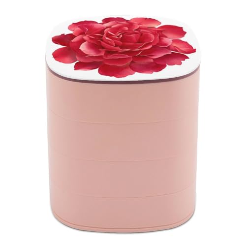 Jubonexis Rote Rosen, Aquarell-Schmuckschatullen für Damen, Ohrringhalter, Organizer, drehbarer Schmuck-Organizer für Halsketten, Armbänder, Ringe Jubonexis Rote Rosen, Aquarell-Schmuckschatullen für Damen, Ohrringhalter, Organizer, drehbarer Schmuck-Organizer für Halsketten, Armbänder, Ringe von Jubonexis
