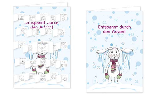RASW049 -"Entspannt durch den Advent" Adventskalender-Doppelkarte - 12,5 x 18,5 cm mit hochwertigem Kuvert von Judith Ganter