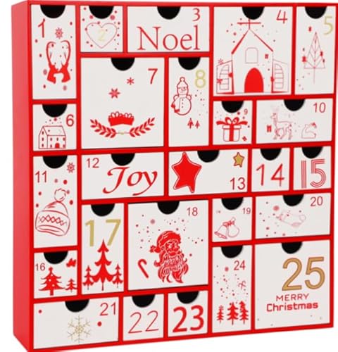 Juegoal Adventskalender Rot Holz Adventskalender mit 25 Aufbewahrungsschubladen Countdown bis Weihnachten 2025 Weihnachten Advent Holiday Decor Juegoal Adventskalender Rot Holz Adventskalender mit 25 Aufbewahrungsschubladen Countdown bis Weihnachten 2025 Weihnachten Advent Holiday Decor von Juegoal