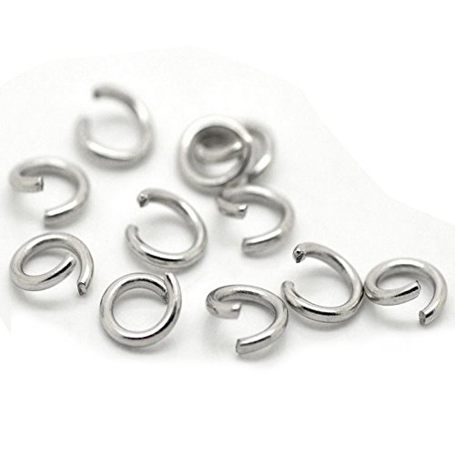 Jufjsfy Offene Springringe Edelstahl, silberfarben, 500 x 6 mm Jufjsfy Offene Springringe Edelstahl, silberfarben, 500 x 6 mm von Jufjsfy