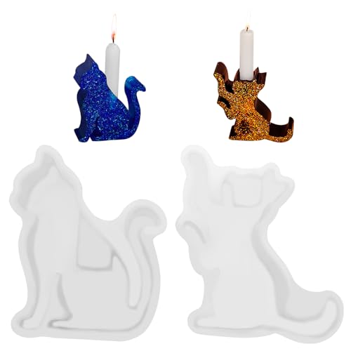 2 Stück Silikonformen Gießformen Kerzenhalter Katzen, 3D Handgemacht Silikonform Kerzenhalter, Silikonform Katzen für DIY Kerzenhalter, Heimdekoration 2 Stück Silikonformen Gießformen Kerzenhalter Katzen, 3D Handgemacht Silikonform Kerzenhalter, Silikonform Katzen für DIY Kerzenhalter, Heimdekoration von Juibao