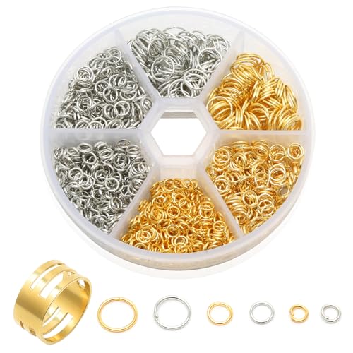 900 Stück Biegeringe Offene Spaltringe Binderinge für Schmuckherstellung, kleine Anhänger, Schlüsselanhänger, DIY-Werkzeug 4 mm, 5 mm, 8 mm, Golden und Silber von Juibao