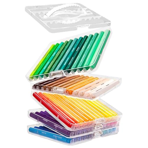 Jukeoiu Akrylmalstifte - 60 Stifte Pinselspitze Textil Acrylfarbe Stifte - Abwaschbare Kunst Utensilien Für Metall Glas Klassenzimmer Papier Schule Keramik Leinwand Erwachsene Schüler Stein von Jukeoiu