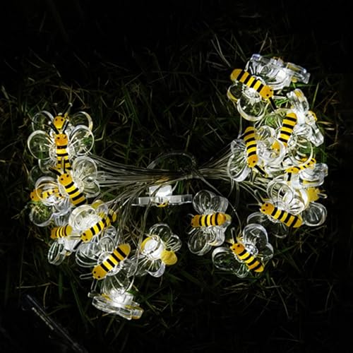 Jukeoiu Bee LED-Lichterkette, 20 LEDs, -Außen-Lichterkette, Party- - für Hochzeit, Party, Balkon, Hof, Hof Jukeoiu Bee LED-Lichterkette, 20 LEDs, -Außen-Lichterkette, Party- - für Hochzeit, Party, Balkon, Hof, Hof von Jukeoiu
