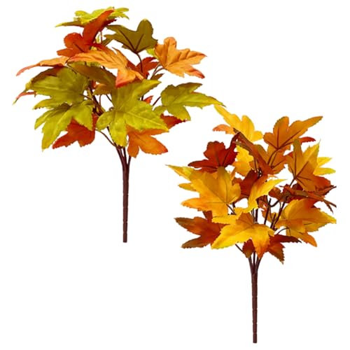 Jukeoiu Herbstblumenstiele, 2 Stück, Herbstblätter zum Basteln, Ahorngirlande, Tafelaufsatz, Zweige für Thanksgiving, Herbst, Heimdekoration, Tischkamin von Jukeoiu