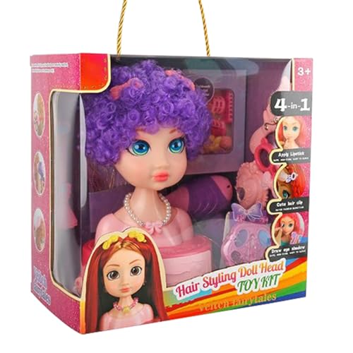 Jukeoiu Make-up Und Hairstyling Puppenkopf | Frisierkopf Puppe Mit Frisierset Und Schminkzubehör - 31-teiliges Beauty-Salon-Set Mit Verkleidungszubehör Für Rollenspiel Als Jukeoiu Make-up Und Hairstyling Puppenkopf | Frisierkopf Puppe Mit Frisierset Und Schminkzubehör - 31-teiliges Beauty-Salon-Set Mit Verkleidungszubehör Für Rollenspiel Als von Jukeoiu
