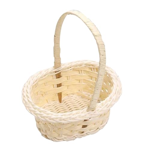 Jukeoiu Mini gewebter Blumenkorb – Imitation Rattan Blumenkörbe – Ästhetische Fotografie Requisiten Dekorativer Behälter für Kinderzimmer Schlafzimmer Zuhause von Jukeoiu