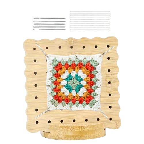 Jukeoiu Strickblockierbrett-Set, quadratische Häkelpinnwand mit 10 Klammern, handgefertigt, Strickwerkzeuge für Frauen, Ehefrau, Tochter, Oma, Tante, Mutter, Bastelprojekte von Jukeoiu