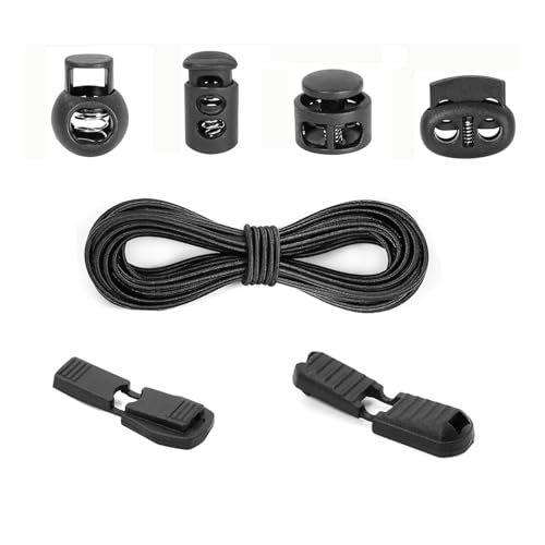 Elastische Gummischnur 10m - 3mm Gummiseil mit 40 Kordelstopper 2 Loch & 40 Kordelklemme, Schwarz Gummiband Rund, Gummikordel Expanderseil für Kordelzug, Rucksack, Wäscheleinen, Zelte Elastische Gummischnur 10m - 3mm Gummiseil mit 40 Kordelstopper 2 Loch & 40 Kordelklemme, Schwarz Gummiband Rund, Gummikordel Expanderseil für Kordelzug, Rucksack, Wäscheleinen, Zelte von Jukibole
