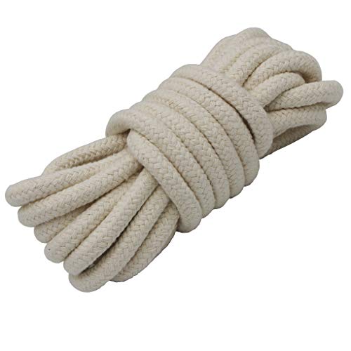 Jukway Baumwollkordel 11mm Rund Kordel Geflochtenes Seil mit Kerns aus Natürlicher Baumwolle - Mehrzweck Schnur zum Nähen Bündeln, DIY Basteln Dekoration - Rohweiß (5 Meter) von Jukway