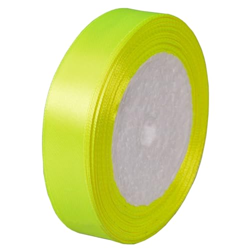 Satinband Chartreuse Gelb 20mm, 22 Meters Geschenkband Schleifenband Bänder zum Basteln Nähen, Dekoband Stoffband Bänder für Geschenkverpackung Haarschleifen Geburtstag Hochzeit Partys Dekoration von Jukway
