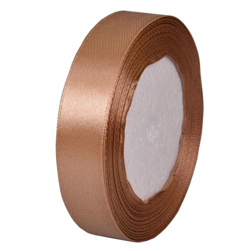 Satinband Khaki 20mm, 22 Meters Geschenkband Schleifenband Bänder zum Basteln Nähen, Dekoband Stoffband Bänder für Geschenkverpackungen Haarschleifen Geburtstag Hochzeit Partys Dekoration von Jukway