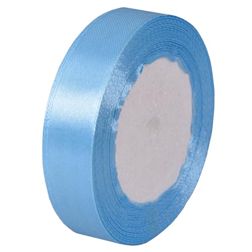 Satinband Skyblau 20mm, 22 Meters Geschenkband Schleifenband Bänder zum Basteln Nähen, Dekoband Stoffband Bänder für Geschenkverpackungen Haarschleifen Geburtstag Hochzeit Partys Dekoration von Jukway